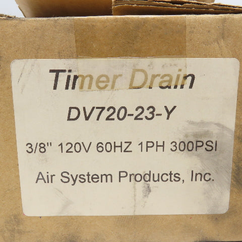 Air Systems Products DV720-23-Y 3/8" NPT Solenoid Timed Auto Drain 300PSI