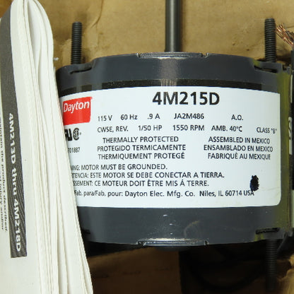 Dayton 4M215D 1/50HP Shaded Pole Motor 115V 1550RPM 1PH New