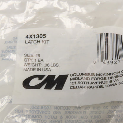 CM 4X1305 Size 5 Hoist Hook Safety Latch Kit