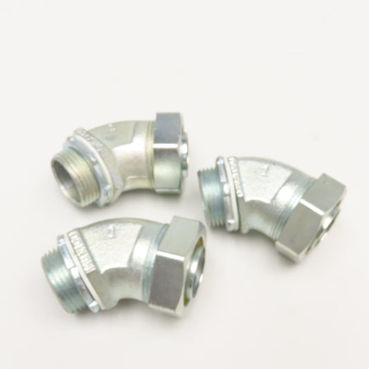 Raco 1" Liquid Tight Flexible Metal Conduit Fitting Elbow 45° Lot Of 3