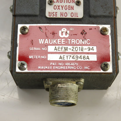 Waukee MPX-7 Flo-Meter Gas Flow Meter PR 30PSIG W/ Waukee-Tronic Controller