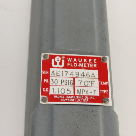 Waukee MPX-7 Flo-Meter Gas Flow Meter PR 30PSIG W/ Waukee-Tronic Controller
