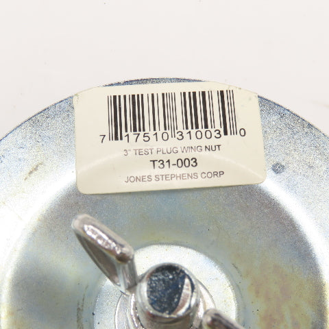 Jones Stephens Corp T31-003 3" Test Plug W/ Wing Nut Lot Of 2