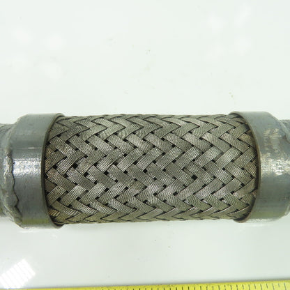 1-1/2" NPT Male Stainless Steel Braided Flexible Hose Expansion Joint 9" OAL