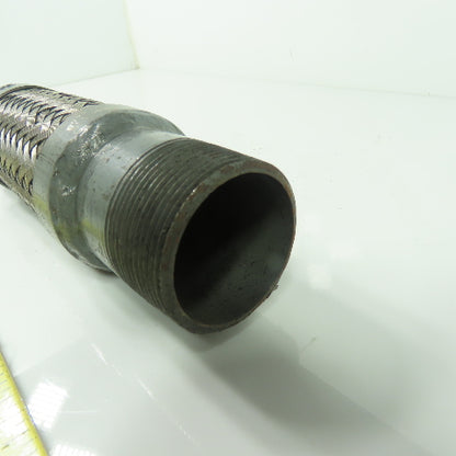 1-1/2" NPT Male Stainless Steel Braided Flexible Hose Expansion Joint 9" OAL