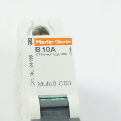 Merlin Gerin 24116 Multi 9 C60 10A Single 1-Pole Circuit Breaker 277V