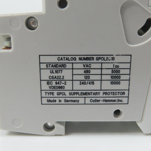 Cutler Hammer SPCL2C10 2-Pole 10A Circuit Breaker 480V AC