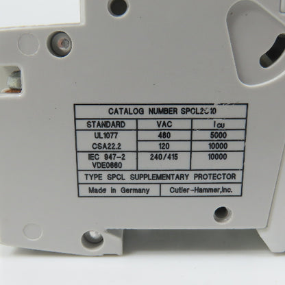 Cutler Hammer SPCL2C10 2-Pole 10A Circuit Breaker 480V AC