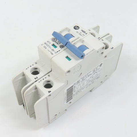 Allen Bradley 1489-A2C100 Ser A 2-Pole 10A Circuit Breaker 480V AC (Clean)