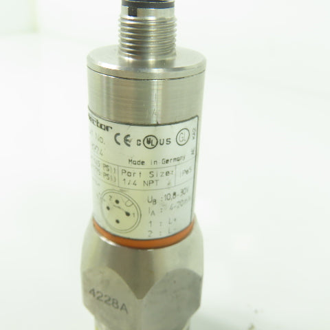 IFM PA3224 Pressure Sensor 8-30V 1/4" NPT 725PSI Max