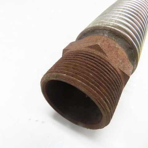 1-1/2" NPT Male Stainless Steel Flexible Hose Expansion Joint 20" OAL