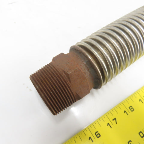 1-1/2" NPT Male Stainless Steel Flexible Hose Expansion Joint 20" OAL