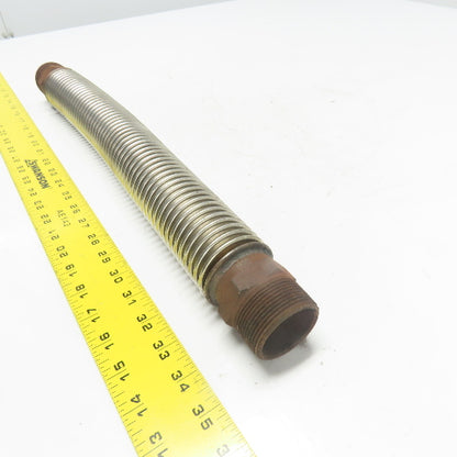 1-1/2" NPT Male Stainless Steel Flexible Hose Expansion Joint 20" OAL