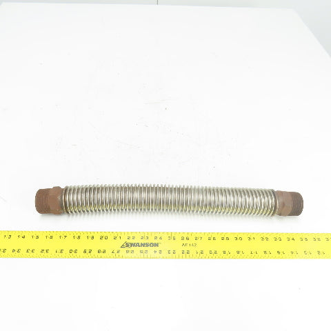 1-1/2" NPT Male Stainless Steel Flexible Hose Expansion Joint 20" OAL
