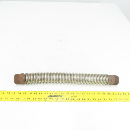 1-1/2" NPT Male Stainless Steel Flexible Hose Expansion Joint 20" OAL