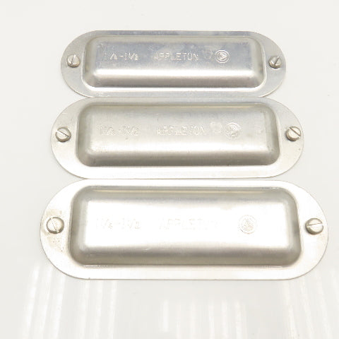 Appleton 1-1/4"-1-1/2" Conduit Body Cover Plate Lot Of 3