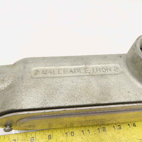 O-Z Gedney LR-200 2" Malleable Iron LL Conduit Body W/ Cover Seal