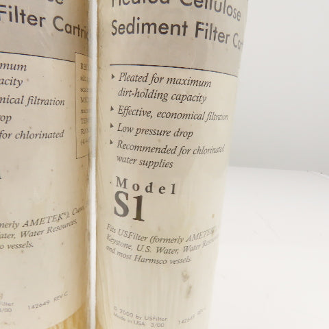 US Filter S1 Pleated Cellulose Sediment Filter Cartridge Lot Of 3