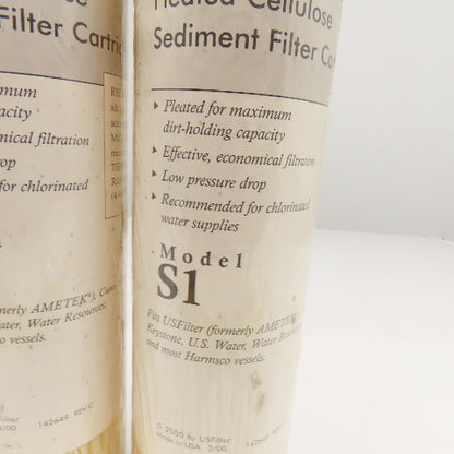 US Filter S1 Pleated Cellulose Sediment Filter Cartridge Lot Of 3