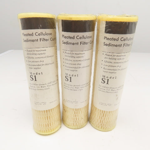 US Filter S1 Pleated Cellulose Sediment Filter Cartridge Lot Of 3