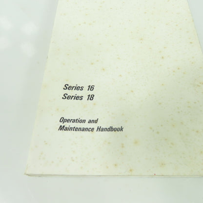 GE Fanuc Automation Series 16 Series 18 Operation And Maintenance Handbook