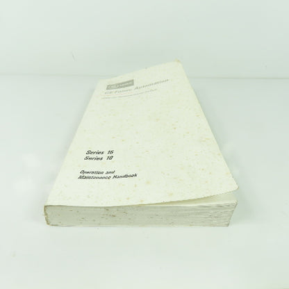 GE Fanuc Automation Series 16 Series 18 Operation And Maintenance Handbook