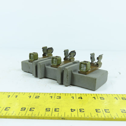 D-293 3-Pole Bus Plug Tap Fuse Holder Copper (Ceramic Base)
