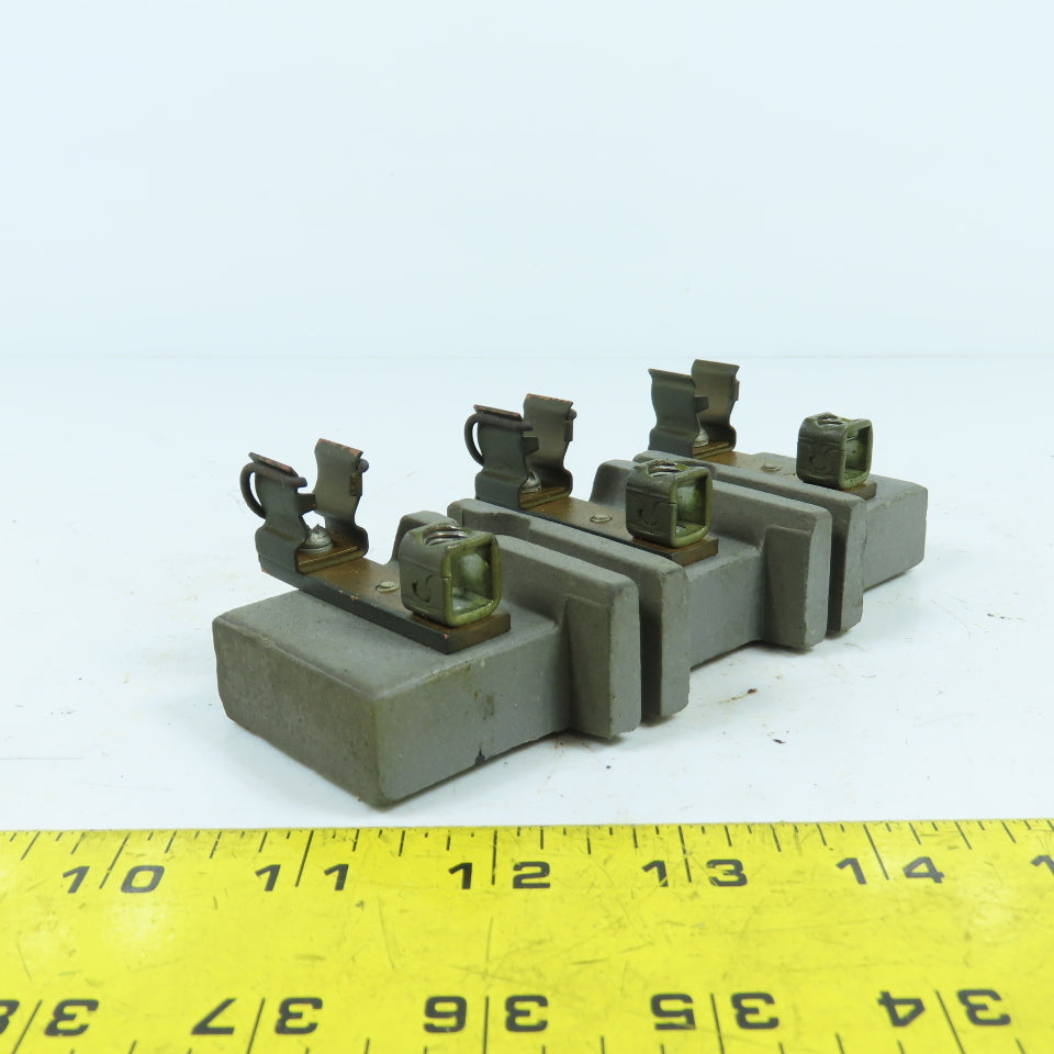 D-293 3-Pole Bus Plug Tap Fuse Holder Copper (Ceramic Base)