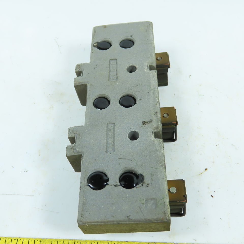 D-293 3-Pole Bus Plug Tap Fuse Holder Copper (Ceramic Base)