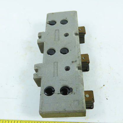D-293 3-Pole Bus Plug Tap Fuse Holder Copper (Ceramic Base)