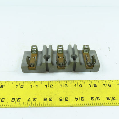 D-293 3-Pole Bus Plug Tap Fuse Holder Copper (Ceramic Base)