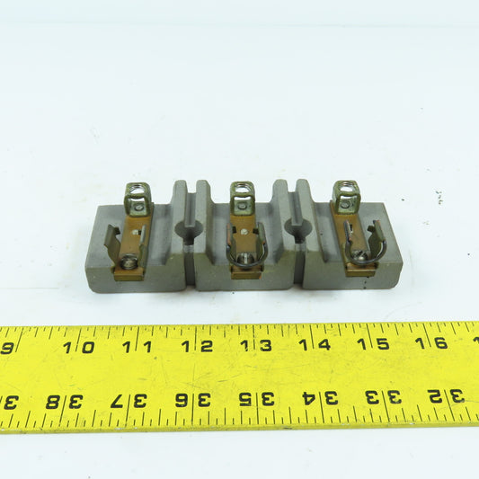 D-293 3-Pole Bus Plug Tap Fuse Holder Copper (Ceramic Base)
