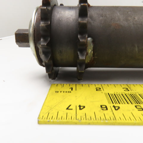 2.5" OD 28" Face Width No. 40 Roller Chain Drive Conveyor Roller 11/16 Hex Lot/4