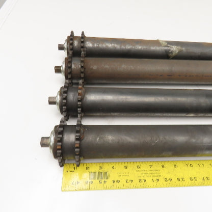 2.5" OD 28" Face Width No. 40 Roller Chain Drive Conveyor Roller 11/16 Hex Lot/4