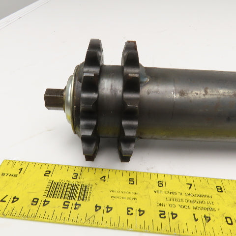 2.5" OD 28" Face Width No. 60 Roller Chain Drive Conveyor Roller 11/16 Hex