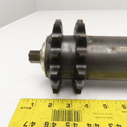 2.5" OD 28" Face Width No. 60 Roller Chain Drive Conveyor Roller 11/16 Hex