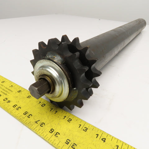 2.5" OD 28" Face Width No. 60 Roller Chain Drive Conveyor Roller 11/16 Hex