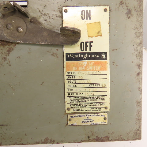 Federal Pacific 454D418G04 30A 3-P Fusible Plug-In Bus Switch 600V (Incomplete)