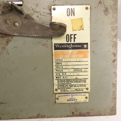 Federal Pacific 454D418G04 30A 3-P Fusible Plug-In Bus Switch 600V (Incomplete)