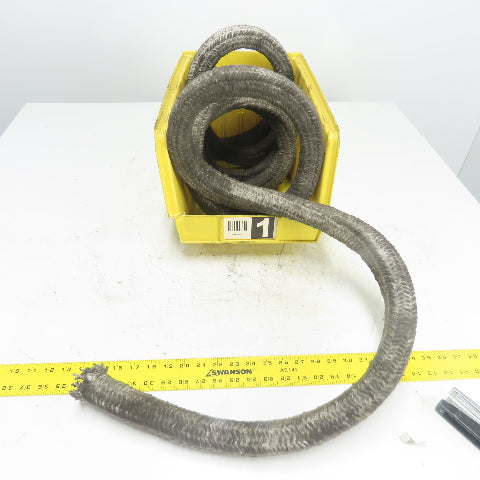 Square Ceramic Fiber Braid Rope W/ Glass Insert 15' L 1-5/8" Thick