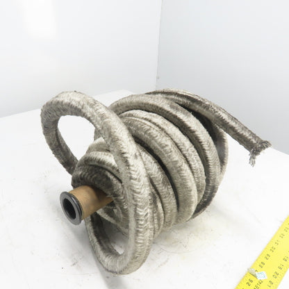 Square Ceramic Fiber Braid Rope W/ Glass Insert 50' Long 1" Thick