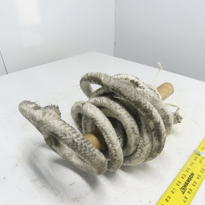 Round Ceramic Fiber Braid Rope W/ Glass Insert 24' Long 1" Thick