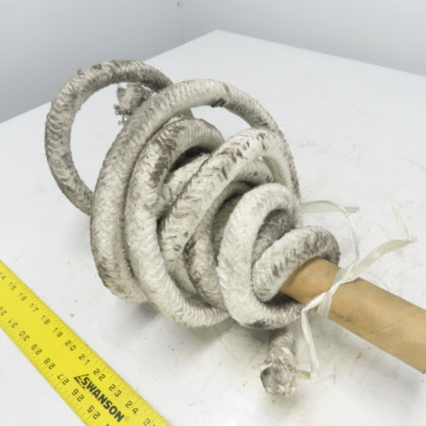 Round Ceramic Fiber Braid Rope W/ Glass Insert 24' Long 1" Thick