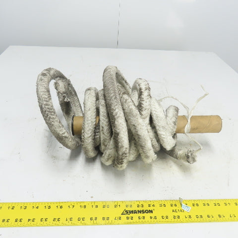 Round Ceramic Fiber Braid Rope W/ Glass Insert 24' Long 1" Thick