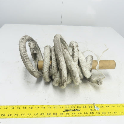 Round Ceramic Fiber Braid Rope W/ Glass Insert 24' Long 1" Thick