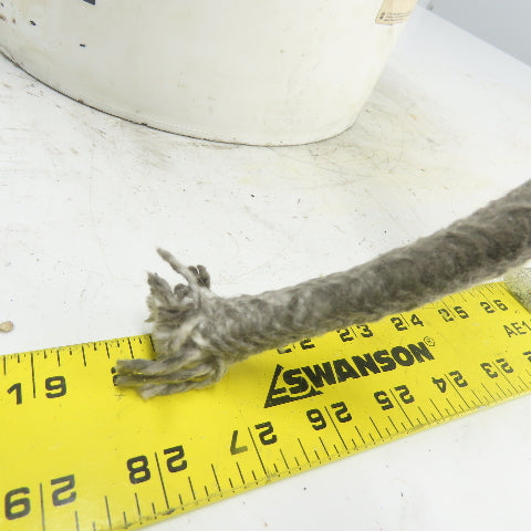 Round Ceramic Fiber Braid Rope W/ Glass Insert 198' Long 1/2" Thick