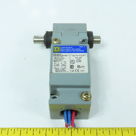 Square D 9007C62H Type 6P Side Plunger Limit Switch W/ Type H Head Pretravel .14