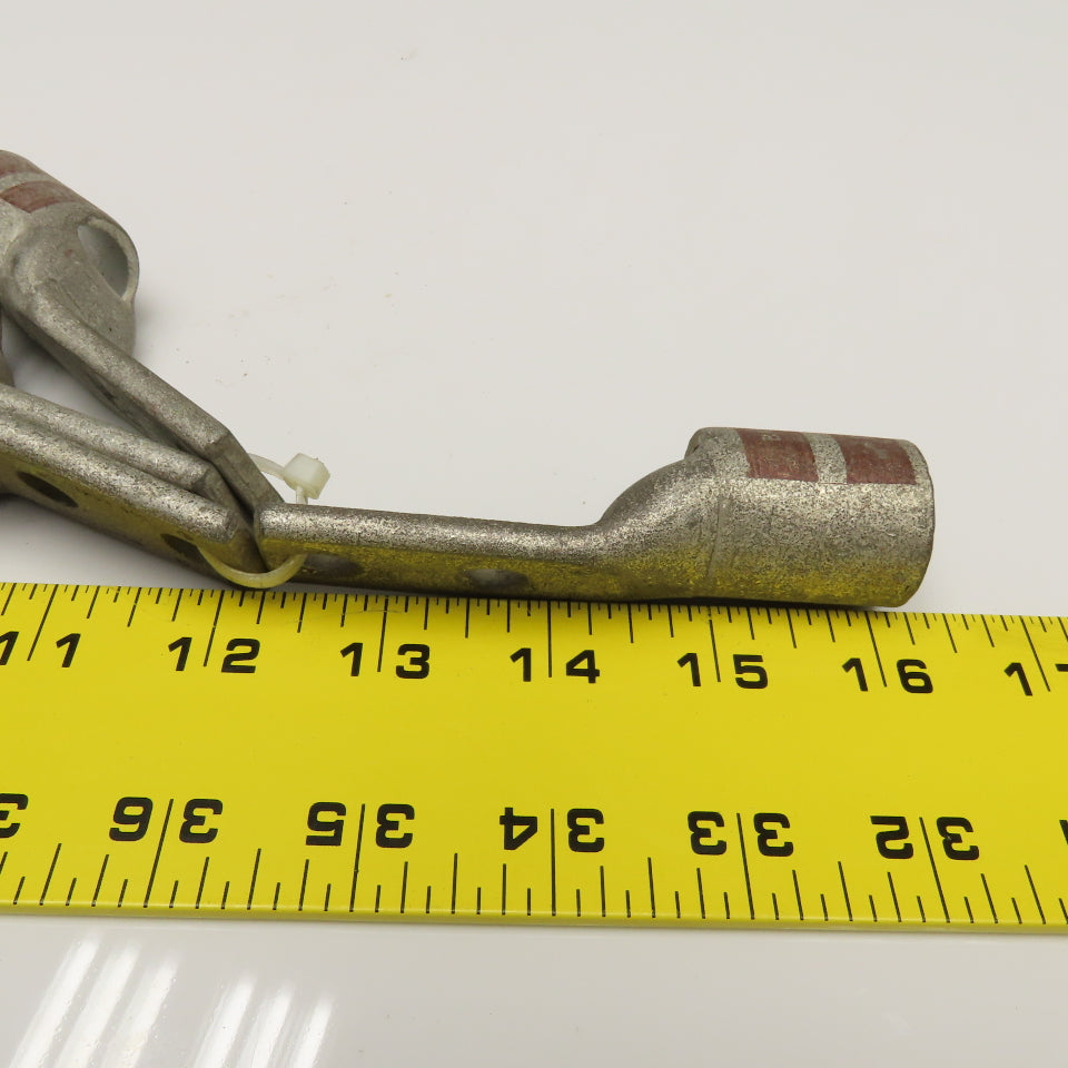 WP91412-L182 500KCMIL CU 2 Hole Crimp Lug Brown Wire Connector Lot Of 4