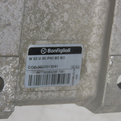 Bonfiglioli W 63 U 80 P80 B5 B3 Gear Reducer 25mm Bore COD.2G20013041 80:1 Ratio