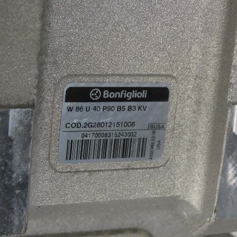 Bonfiglioli W 86 U 40 P90 B5 B3 KV Gear Reducer 35mm Bore 40:1 Ratio